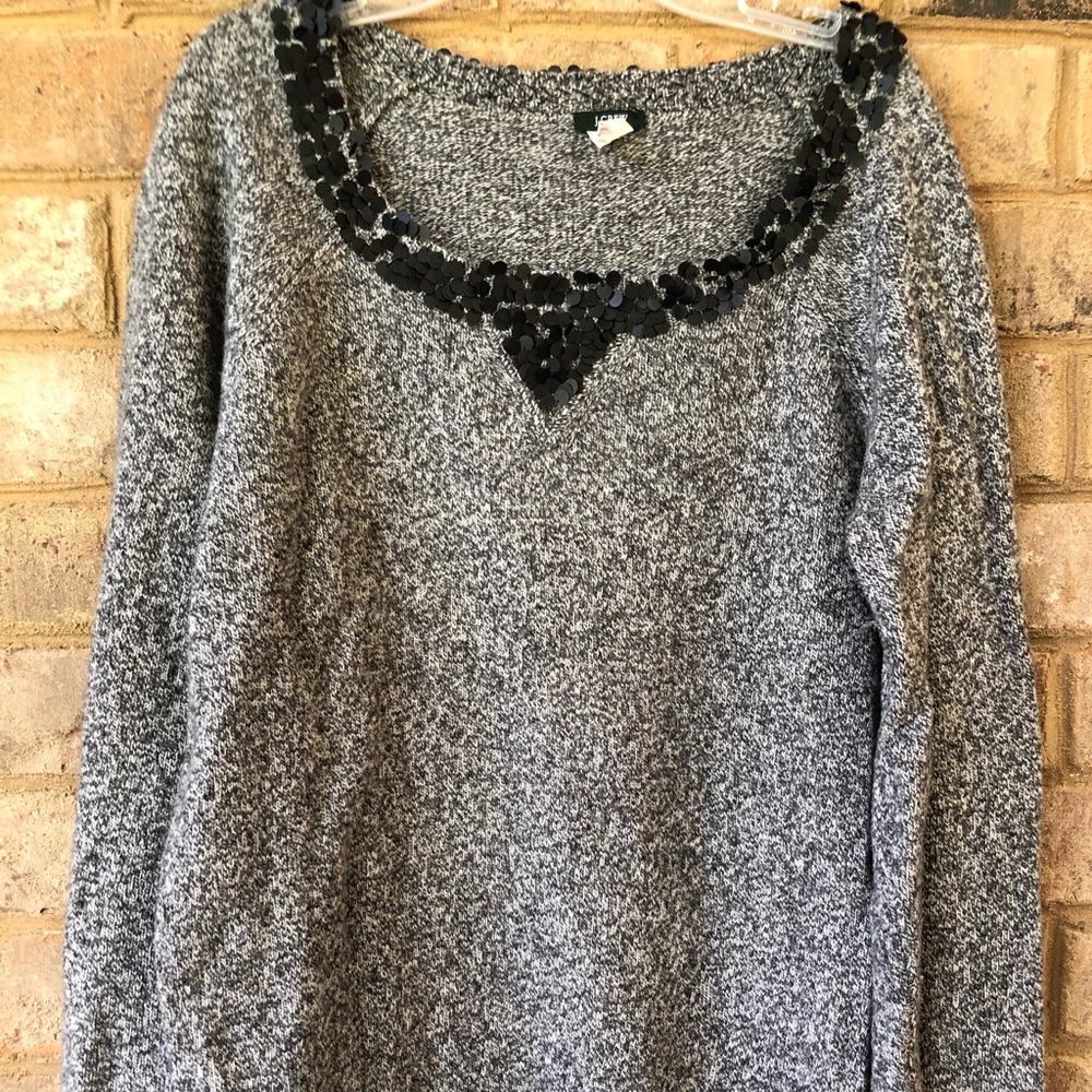 Wool JCrew sweater with matte sequins!